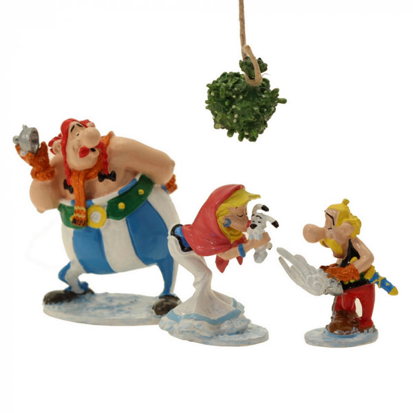 Pixi Figur 2367: Asterix, Obelix und Falbala unter der Mistel im Schnee