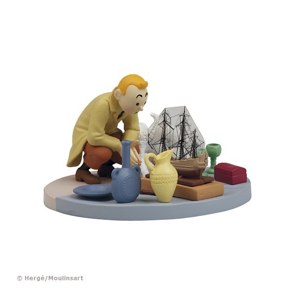 Tim und Struppi PVC-Würfel Nr. 15 - Flohmarkt ✅ Diorama Tintin marché aux puces